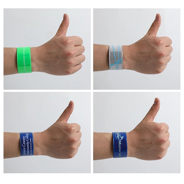 Snap Bracelets Reflective Armbands Slap Bands Wrap