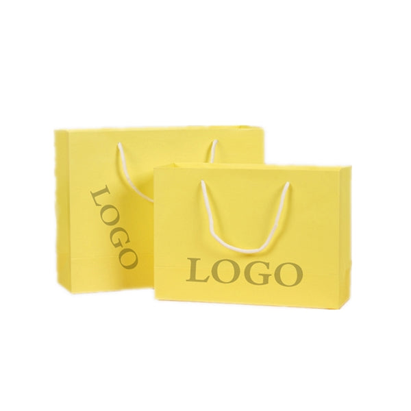 11'x4'x13' Yellow Bottom White Cardboard Paper Tote Bag