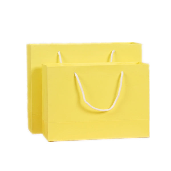 11'x4'x13' Yellow Bottom White Cardboard Paper Tote Bag