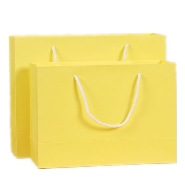 11'x4'x13' Yellow Bottom White Cardboard Paper Tote Bag