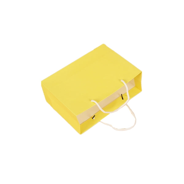 11'x4'x13' Yellow Bottom White Cardboard Paper Tote Bag