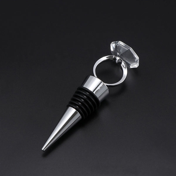Crystal Diamond Ring Wine Bottle Stopper