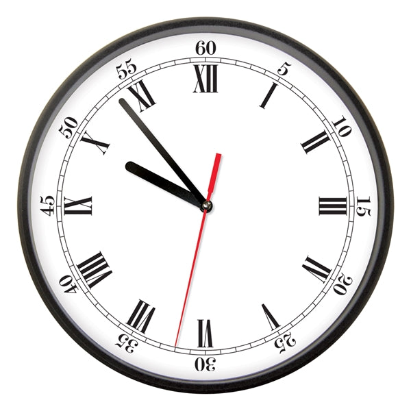 10" Black Wall Clock Full Color Imprint