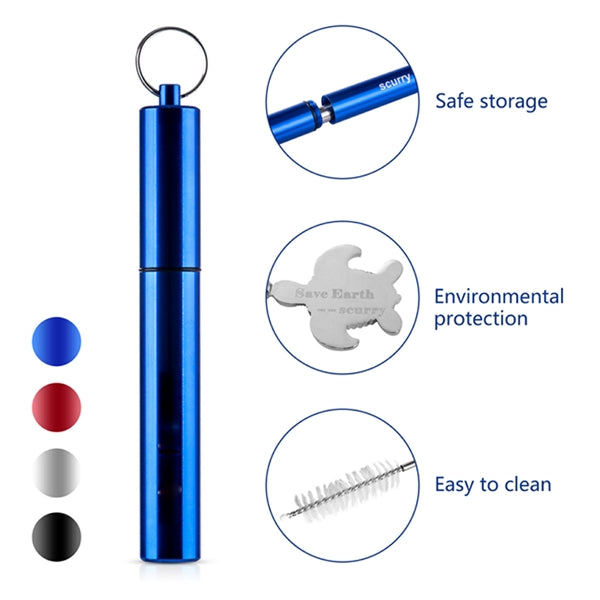 Telescopic Stainless Steel Travel Drinking Straws