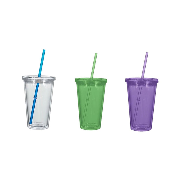 Double Wall Cup With Straw