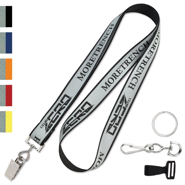 5/8" Safety Reflective Custom Silkscreen Lanyards