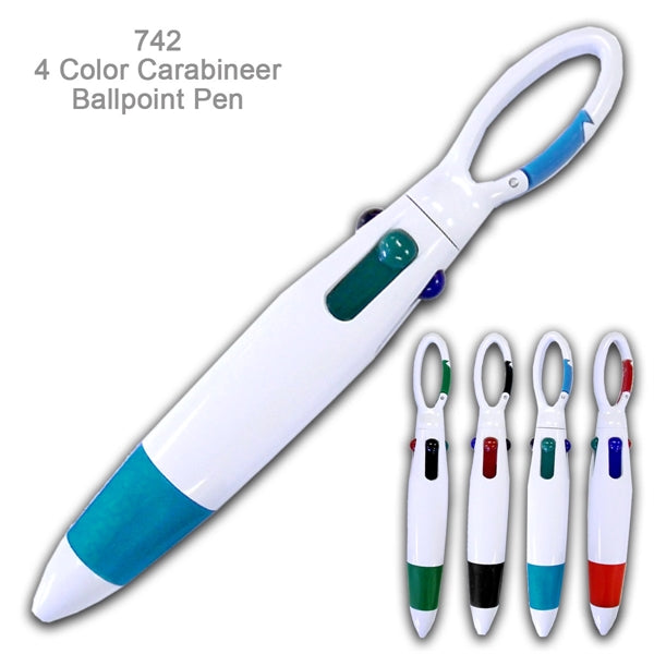 Popular...4 Color Carabineer Ballpoint Custom Pens