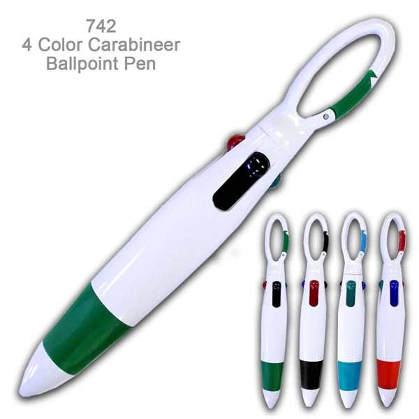Popular...4 Color Carabineer Ballpoint Custom Pens