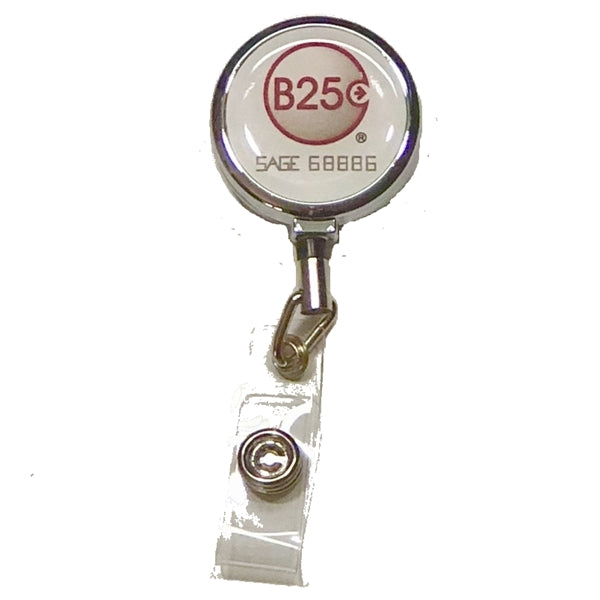 Metal Badge Reel with one side full color epoxy dome logo