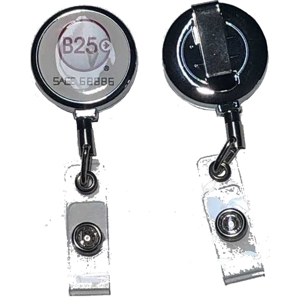 Metal Badge Reel with one side full color epoxy dome logo
