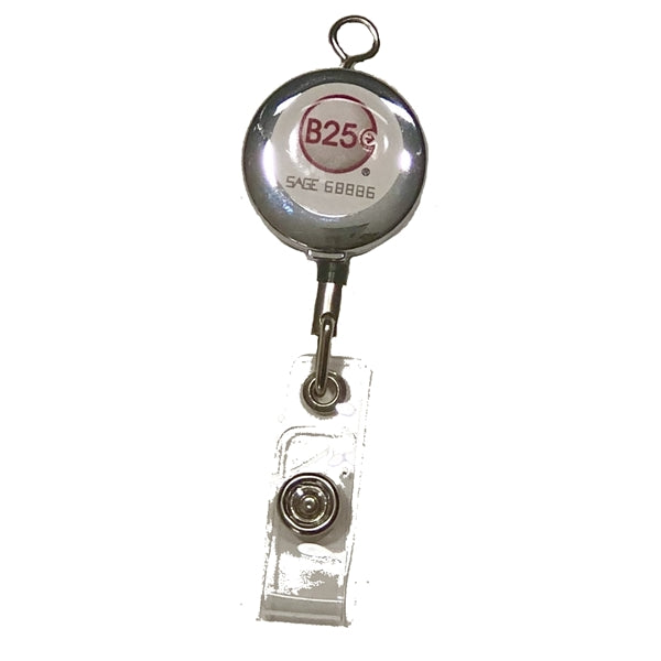 Metal Badge Reel with full color epoxy dome logo and keyhole