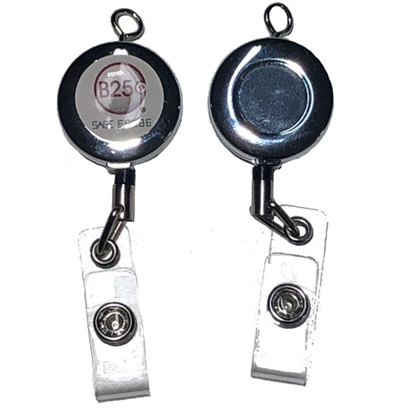 Metal Badge Reel with full color epoxy dome logo and keyhole