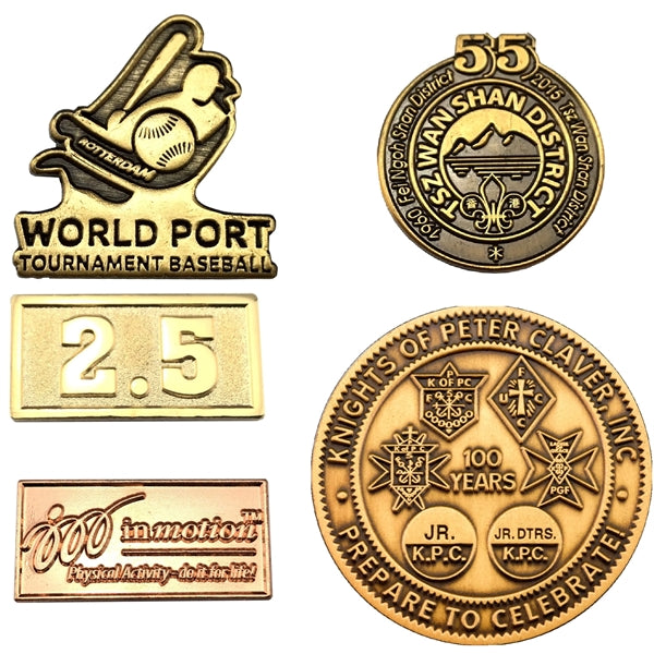 2" Die Struck Custom shaped Lapel Pins
