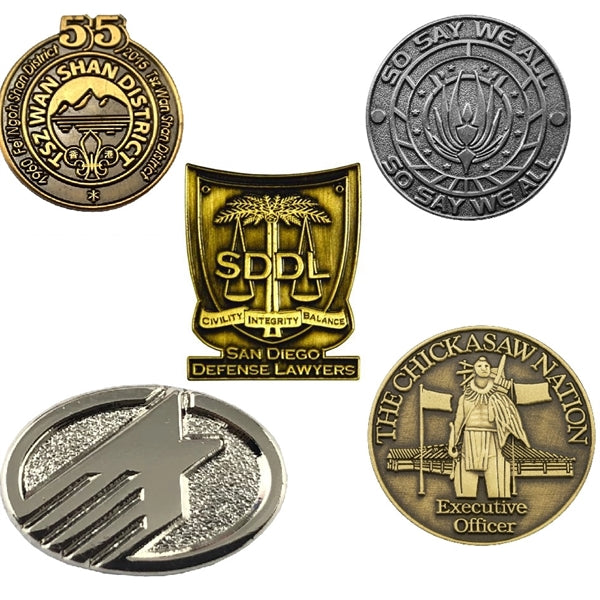 1" Die Struck Custom shaped Lapel Pins