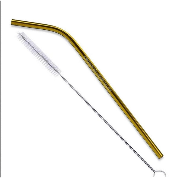 Gold or Copper Stainless Steel Bent Straws