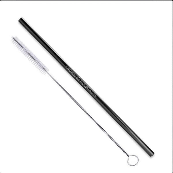 Black or Blue Stainless Steel Straight Straws
