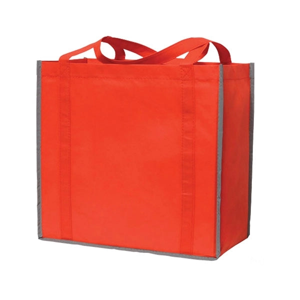 15" x 13 3/4" x 8" Reflective Large Non-woven Grocery Tote