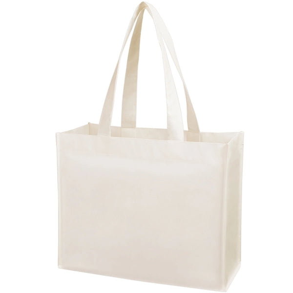 16" x 12.5" x 6.5" Matte Laminated Non-Woven Shopper Tote