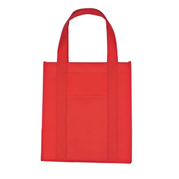 15" x 13" x 10" Matte Laminated Front Pocket Shopper Tote
