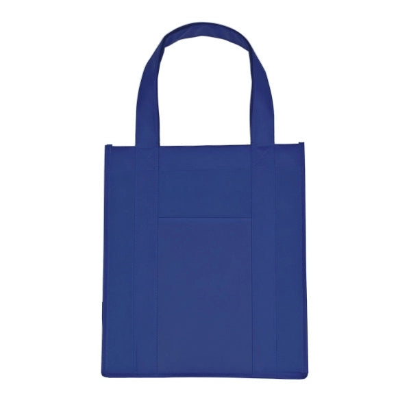 15" x 13" x 10" Matte Laminated Front Pocket Shopper Tote