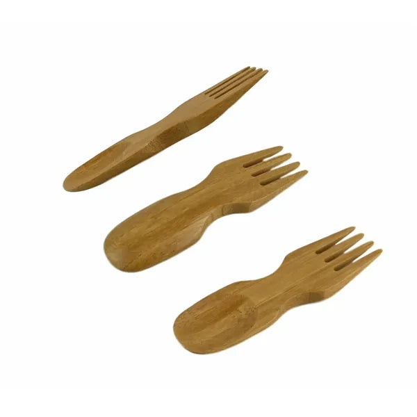 Mini Bamboo Fork and Spoon Combo