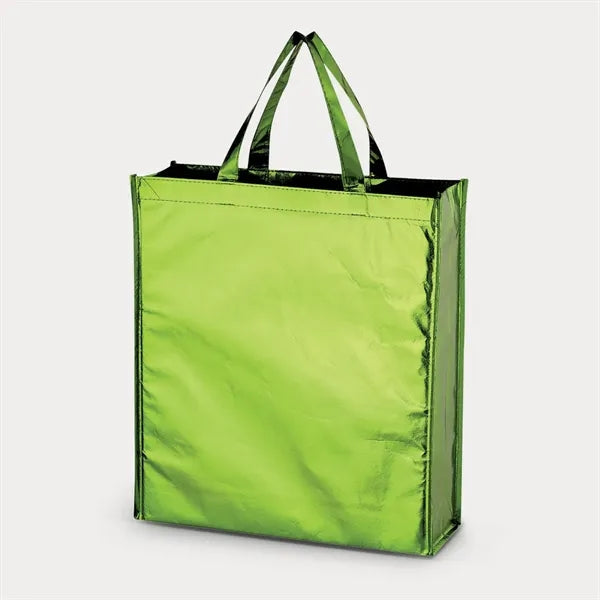 14.25" x 16" x 4.25" Metallic Non-Woven Shopper Tote Bag