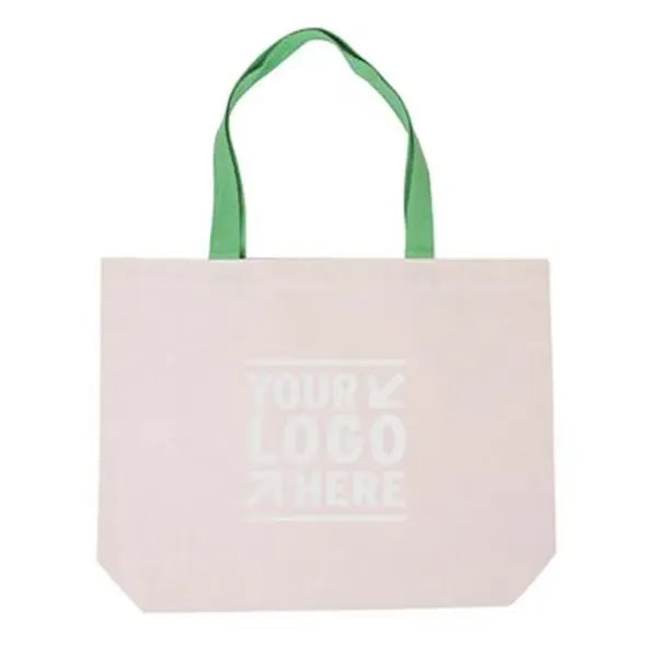 Cotton Canvas Tote with Gusset & Color Accent Handles