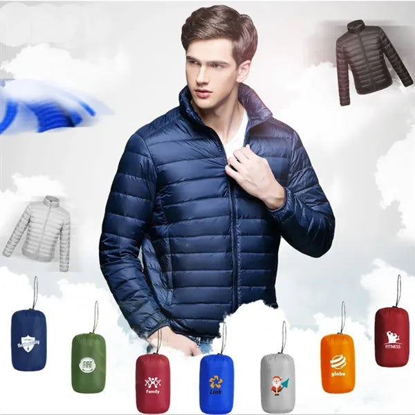 Men's Lightweight Water-Resistant Packable Puffer Down Jacke