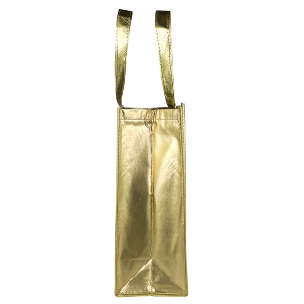 Metallic Laminated Single Bottle Non-Woven Wine Tote