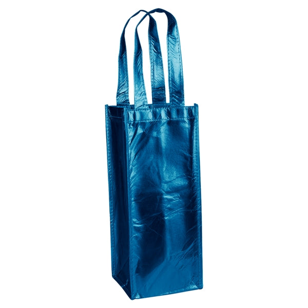 Metallic Laminated Single Bottle Non-Woven Wine Tote