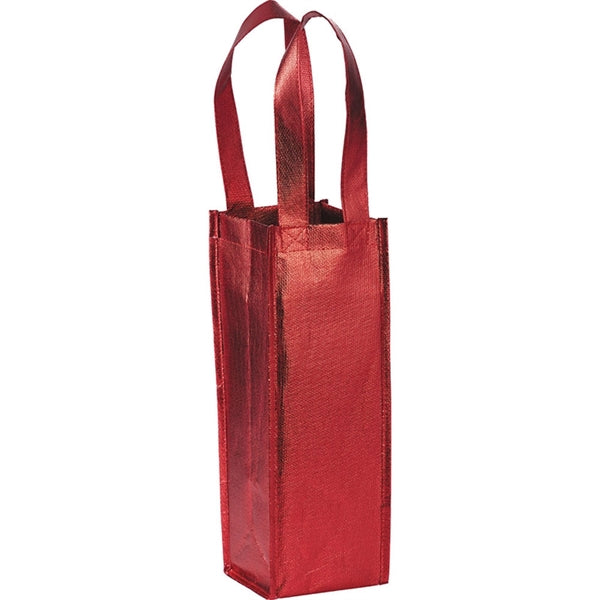 Metallic Single Bottle Wine Tote