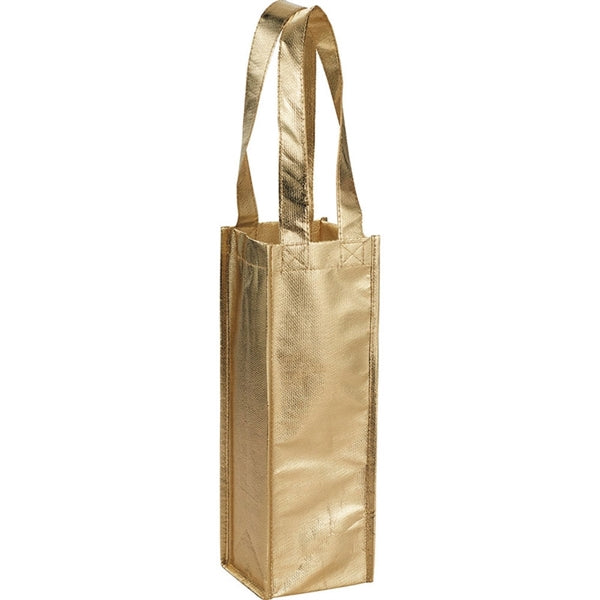 Metallic Single Bottle Wine Tote
