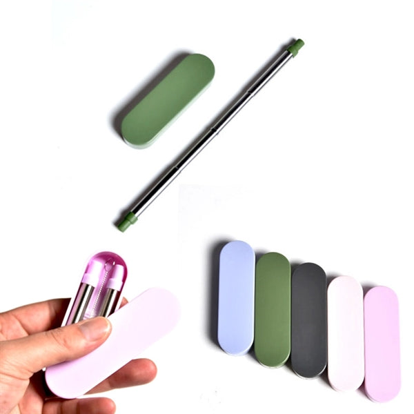 Portable Telescopic Collapsible Stainless Steel Straws