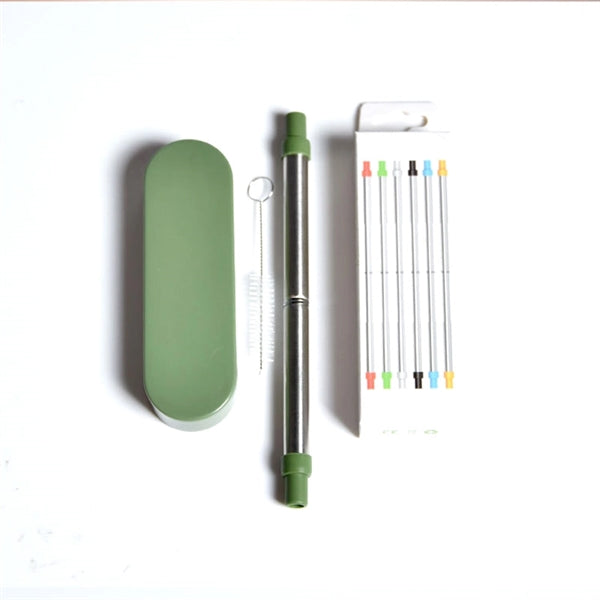 Portable Telescopic Collapsible Stainless Steel Straws