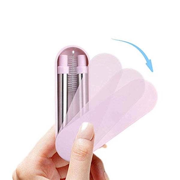 Portable Telescopic Collapsible Stainless Steel Straws