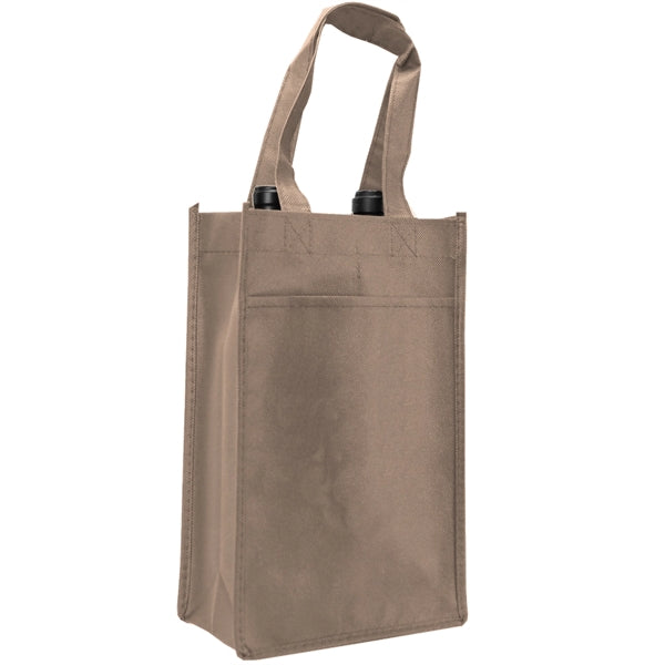 7" x 11" x 3" Non-Woven 2 Bottle Wine Tote Bag