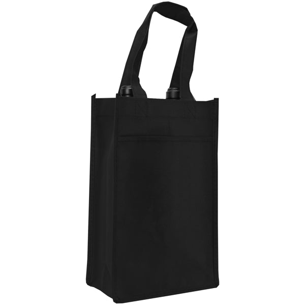 7" x 11" x 3" Non-Woven 2 Bottle Wine Tote Bag