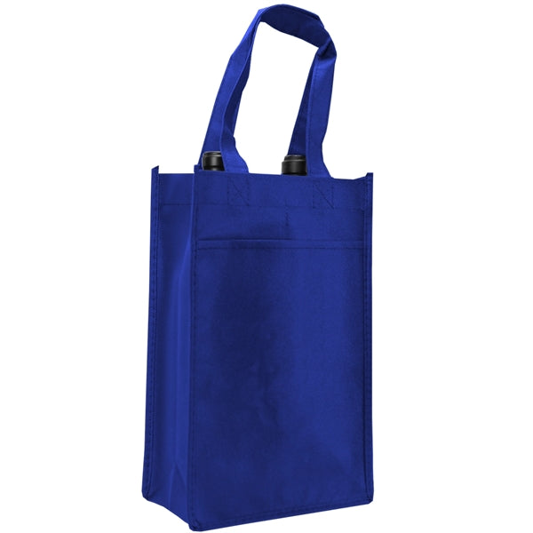 7" x 11" x 3" Non-Woven 2 Bottle Wine Tote Bag