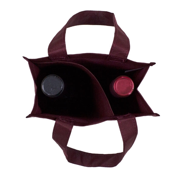 7" x 11" x 3" Non-Woven 2 Bottle Wine Tote Bag