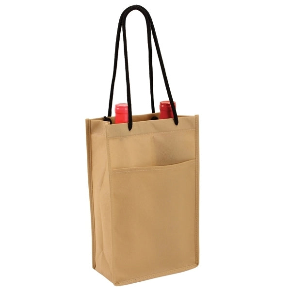 6.75" x 11" x 3.5" Non-Woven Double Bottle Wine Bag