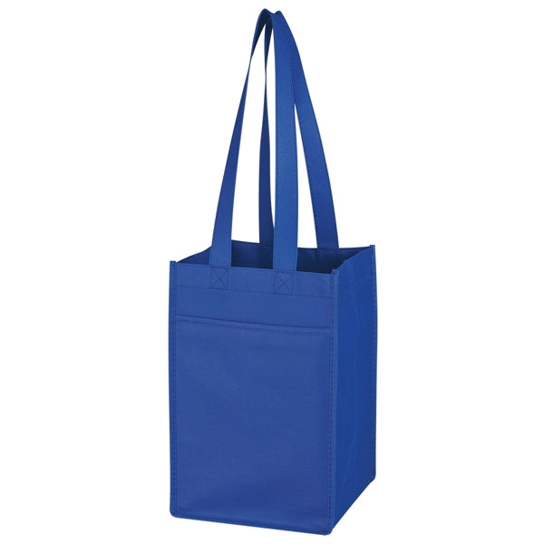7" x 11" x 7" Non-Woven 4 Bottle Wine Tote