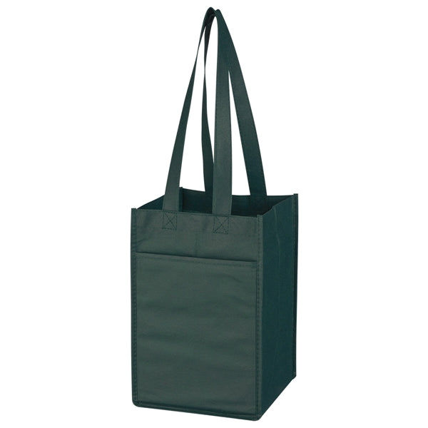 7" x 11" x 7" Non-Woven 4 Bottle Wine Tote