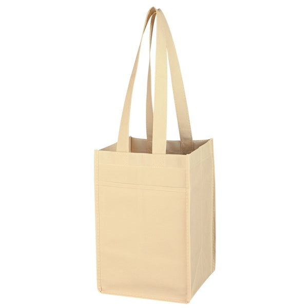 7" x 11" x 7" Non-Woven 4 Bottle Wine Tote