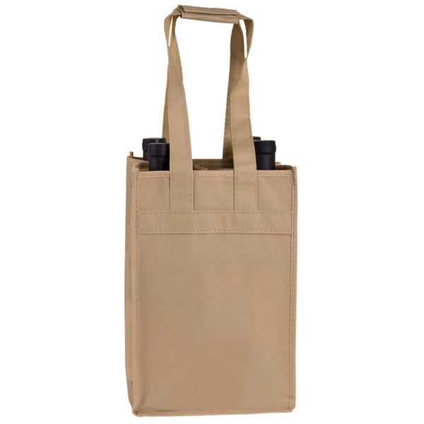 7" x 11" x 7" Non-Woven Four Bottle Wine Tote Bag
