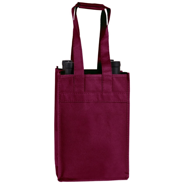7" x 11" x 7" Non-Woven Four Bottle Wine Tote Bag
