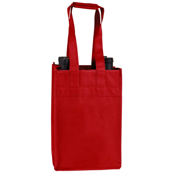 7" x 11" x 7" Non-Woven Four Bottle Wine Tote Bag