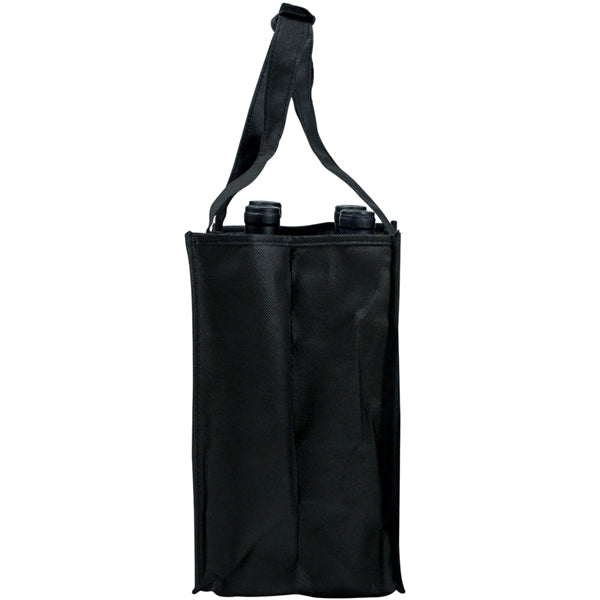 7" x 11" x 7" Non-Woven Four Bottle Wine Tote Bag