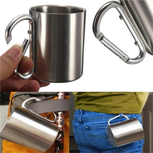 7OZ Carabiner Stainless SteelOutdoor Camping Carabiner Cup