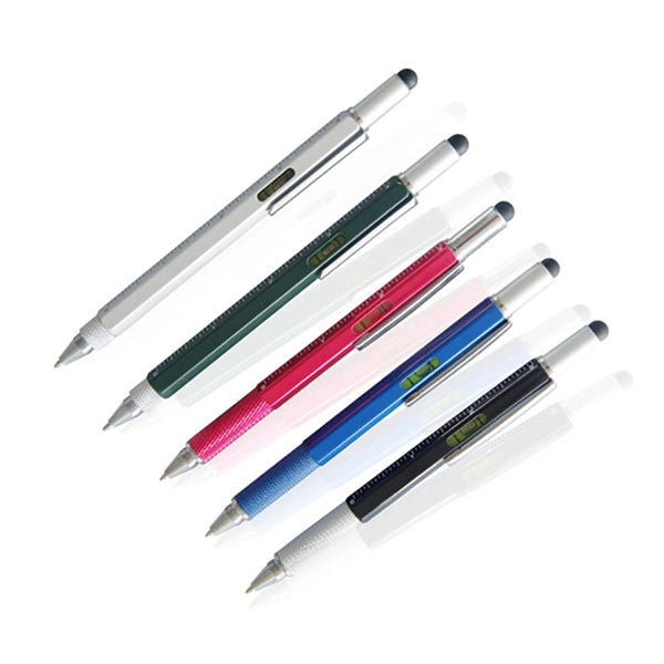Multi- Tool Level Pen With Ruler Stylus Pen