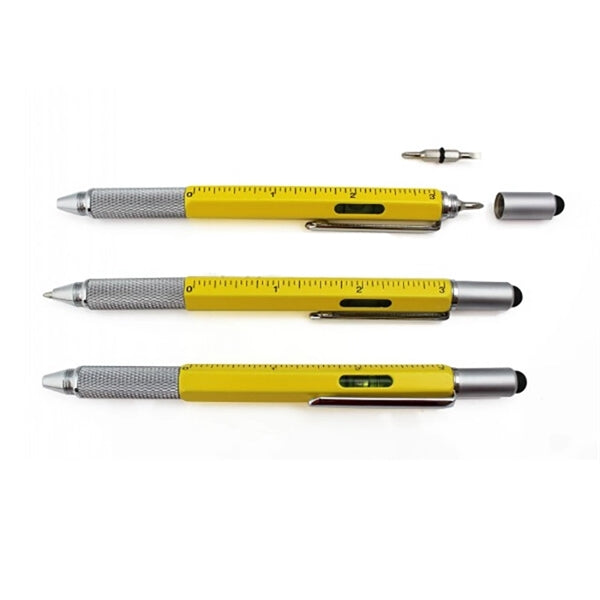 Multi- Tool Level Pen With Ruler Stylus Pen
